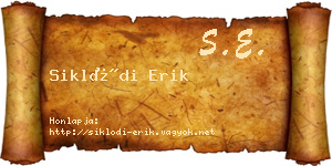 Siklódi Erik névjegykártya