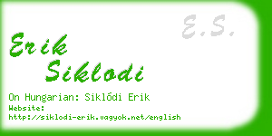 erik siklodi business card