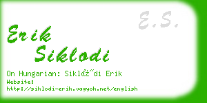 erik siklodi business card